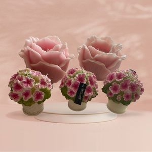 Floral Candles by Point a la Ligne of Paris (set of 5)